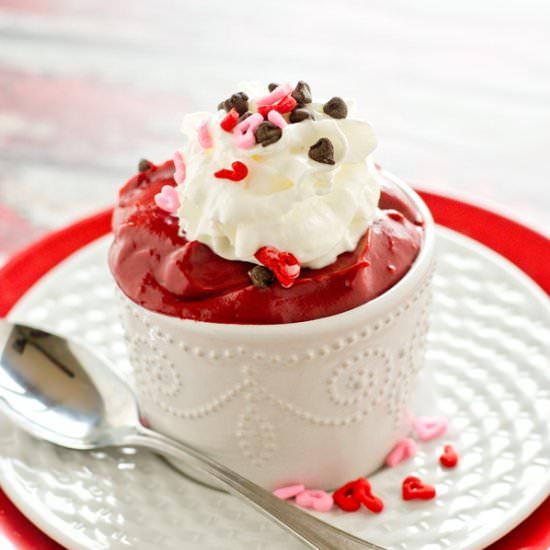 HOMEMADE RED VELVET PUDDING