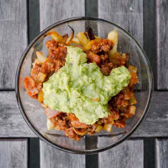 Chili Topped Parsnip Fries