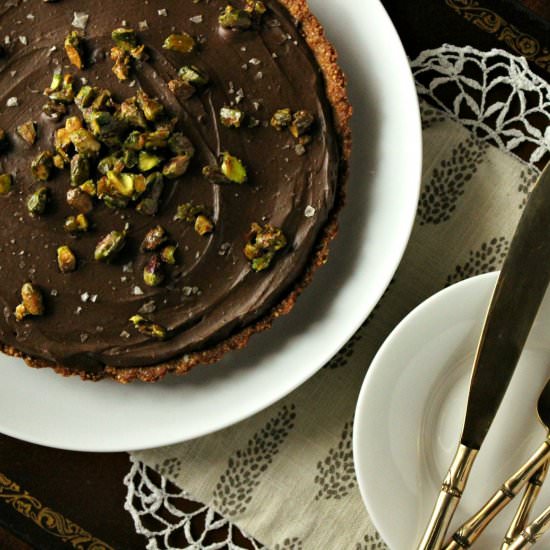 Dark Chocolate Cardamom Mousse Tart