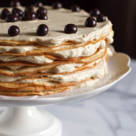 Coffee crepe cake