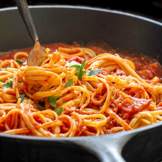 Pasta with All’amatriciana Sauce