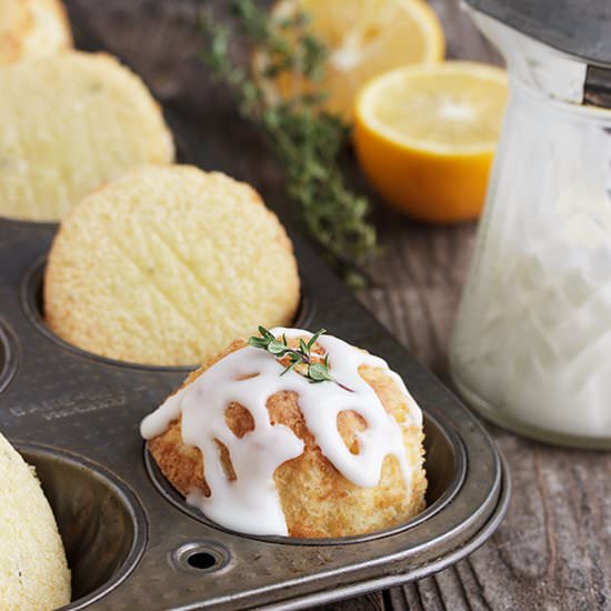 Glazed Lemon Thyme Olive Oil Cakes