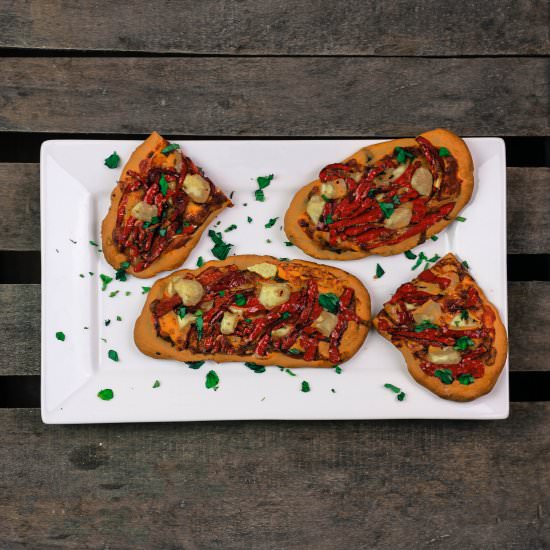 Sweet Pepper & Goats Cheese Pizzas