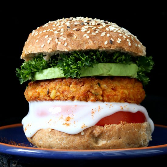 Spicy Chickpea Lentil Burgers