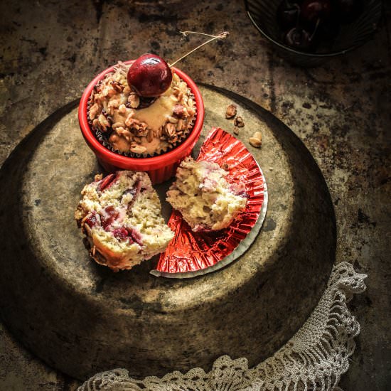 Cherry, Banana Muesli Muffins