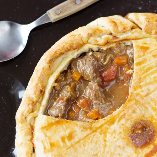 Beer-braised beef pot pie