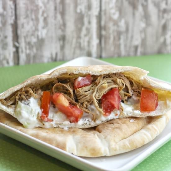 Crockpot Pulled Pork Gyros