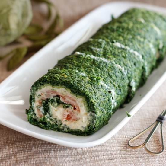Spinach Roulade with Smoked Salmon