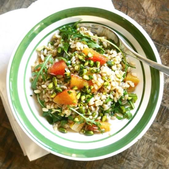 Orange Arugula and Pistachio Wheat