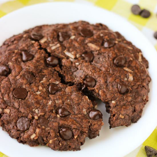 One Big Chocolate Coconut Cookie