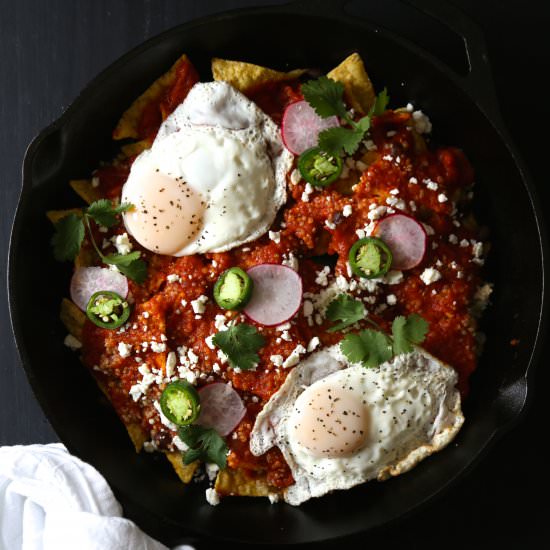 Black Bean Quinoa Chilaquiles