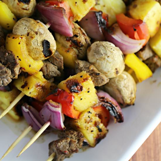 Pineapple Tamarind Beef Kabobs