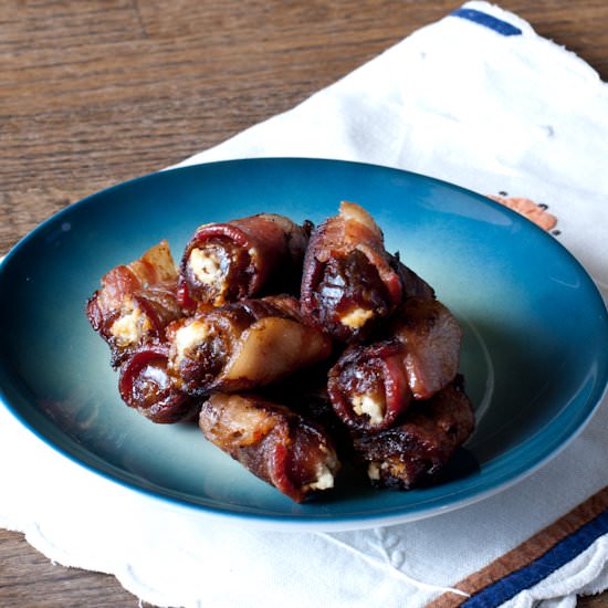Bacon Wrapped Goat Cheese Dates