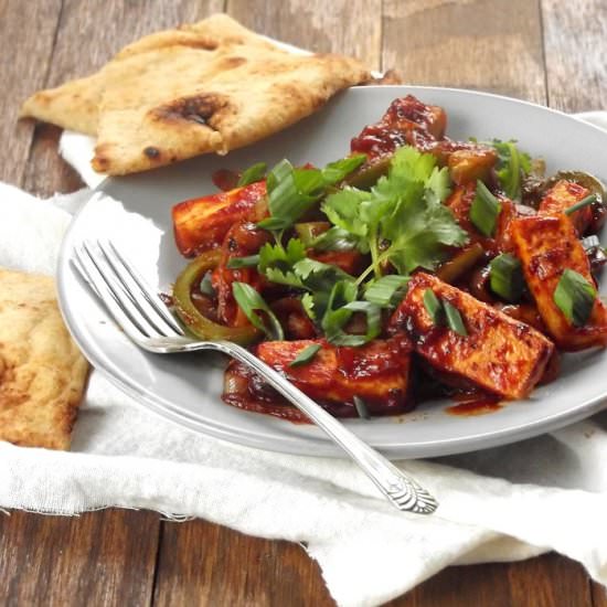 Vegan Tofu Chilli Paneer