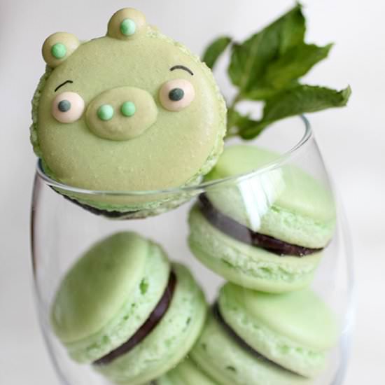 Angry Birds Pig Macarons