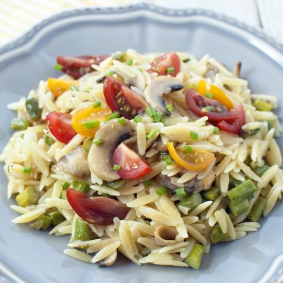 Orzo with Mushrooms & Asparagus
