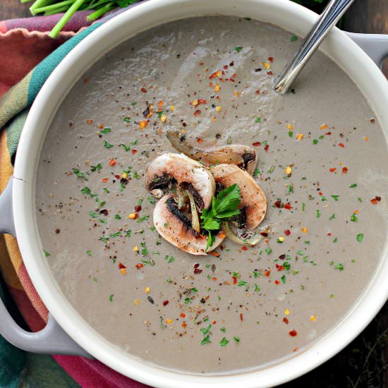 Roasted Creamy Mushroom Soup