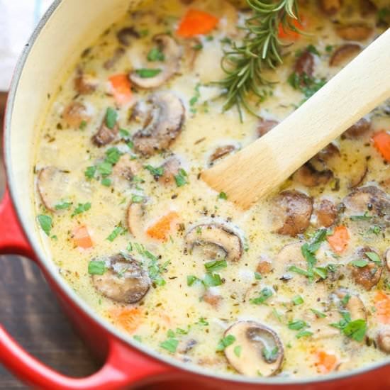 Creamy Chicken and Mushroom Soup