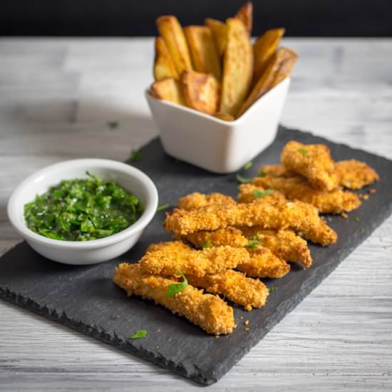 Chicken Strips with Chimichurri Dip