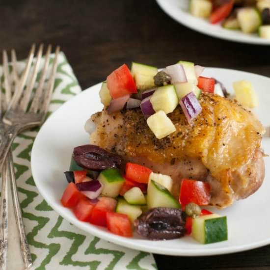 Roasted Chicken with Greek Salsa