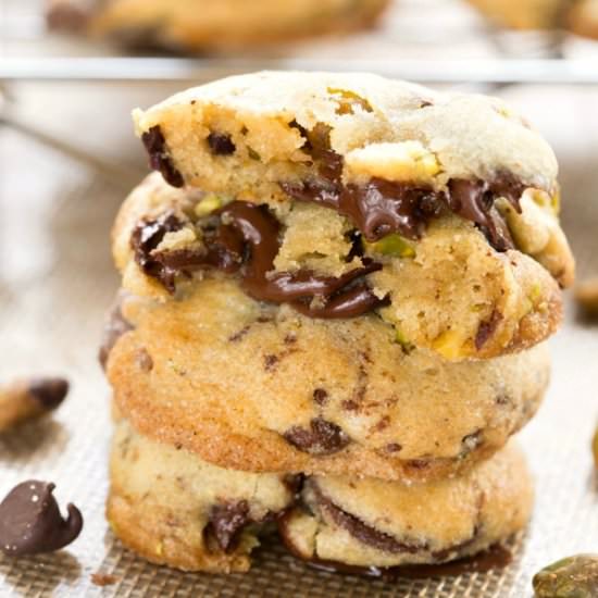 Pistchio + Chocolate Chunk Cookies