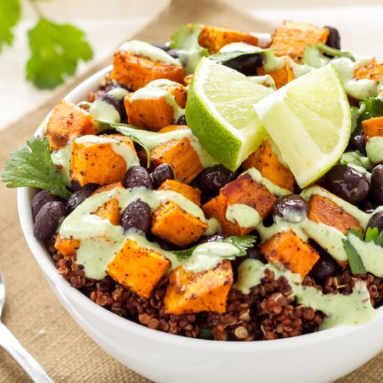 Sweet Potato Black Bean Quinoa Bowl