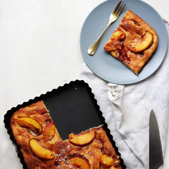 Salty Vanilla Peach Foccacia