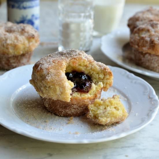 Lower Calorie Baked Jam Doughnuts