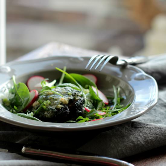 Portobellos with Cheese and Spinach