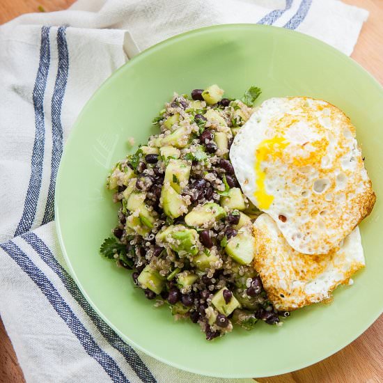 Quinoa Salad – Avocado, Beans, Eggs