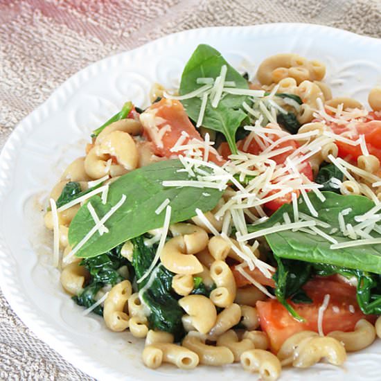 Parmesan Spinach Whole Wheat Pasta