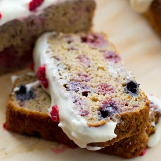 Berry Banana Bread with Icing