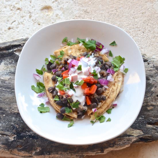 Mexican black beans and tortillas