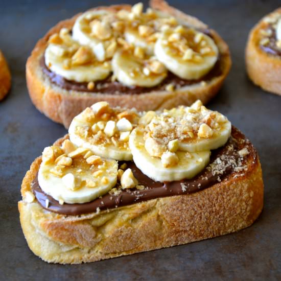 Banana & Nutella Dessert Bruschetta