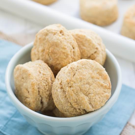 Easiest 100% Whole Wheat Biscuits
