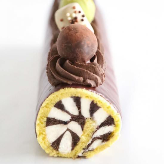 Harlequin Truffle Cake Roll