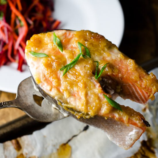 Ginger Miso Salmon Steaks