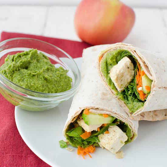 Spinach Hummus Wrap with Tofu