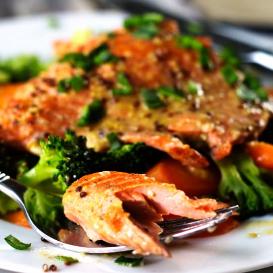 Miso- Dijon Glazed Salmon