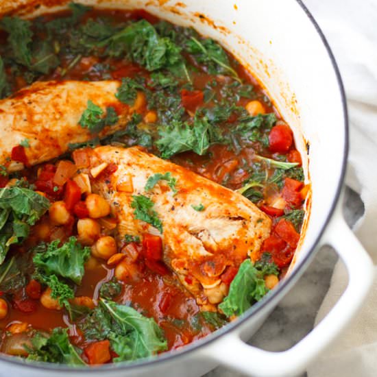 Chipotle Chicken Chickpea Kale Stew
