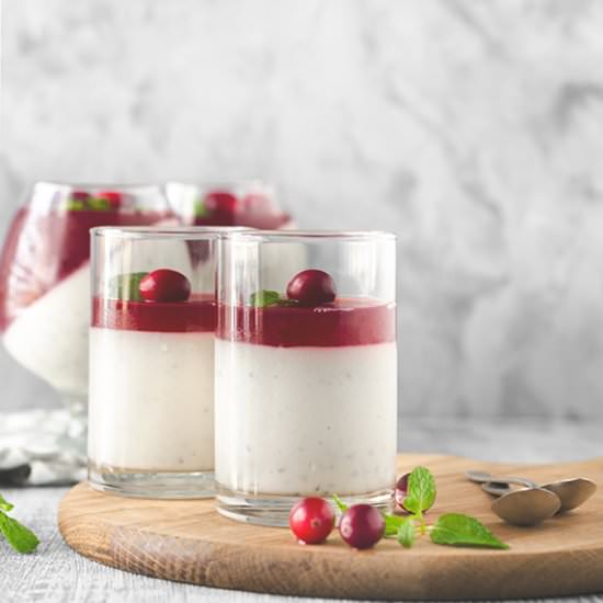 Dragon fruit-Yogurt pannacotta