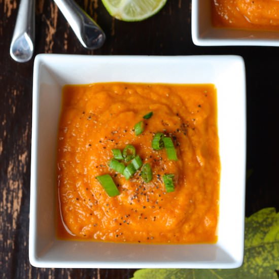 Roasted Pepper Carrot Ginger Soup