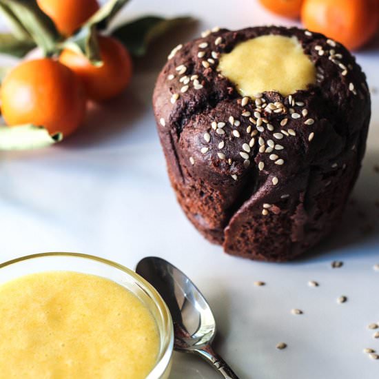 Toasted Sesame Chocolate Muffins