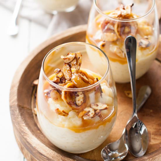 Toffee White Chocolate Rice Pudding