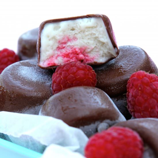 Raspberry-Ripple Ice Cream Bites