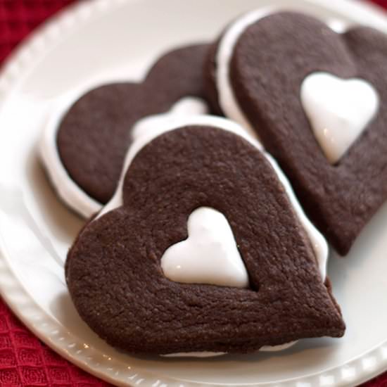 Chocolate Marshmallow Linzer Cookie