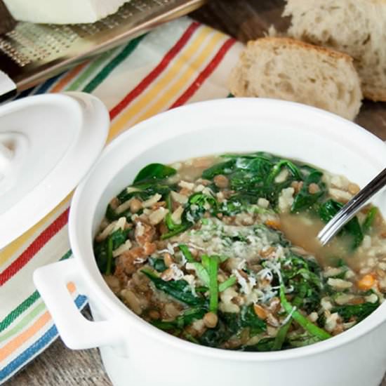 Sausage Lentil Rice Soup