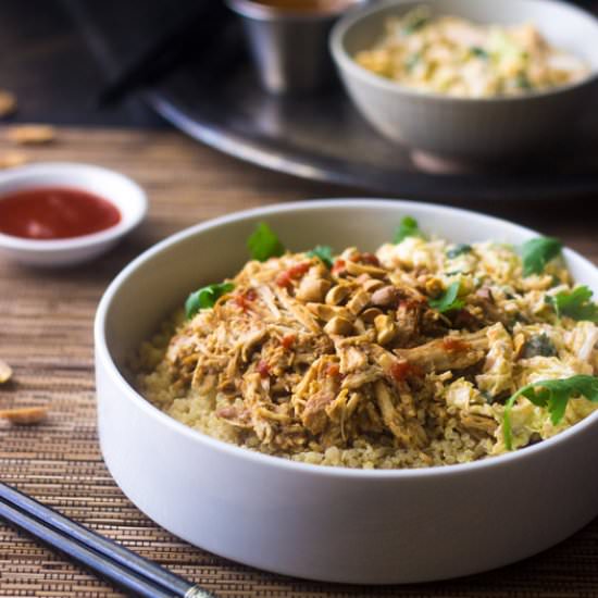 Thai Peanut Chicken Quinoa Bowls
