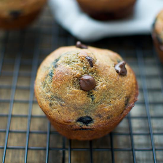 Chocolate Blueberry Banana Muffins