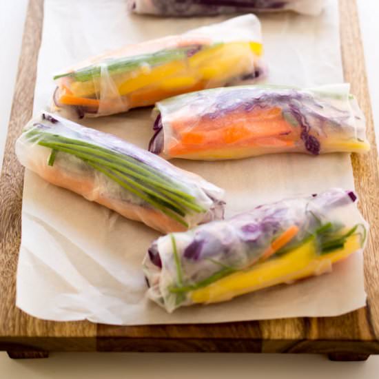 Rainbow Vegetable Spring Rolls